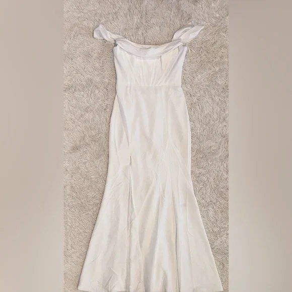 NEW Dress the Population Melania Off the Shoulder Corset White Gown Sz XL - Picture 4 of 8